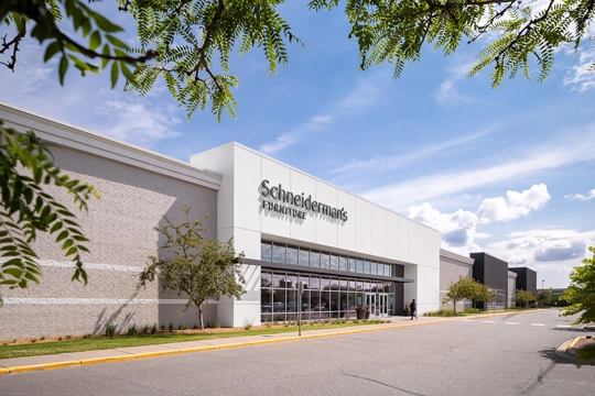 exterior of Schneiderman’s Furniture in Coon Rapids, MN